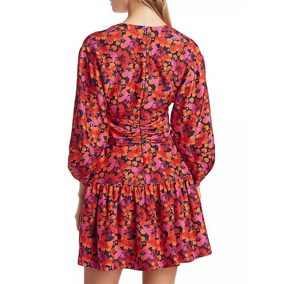 Derek Lam 10 Crosby Talia Babydoll Dress 00 Floral Cocktail Mini Party V-Neck - Picture 4 of 13
